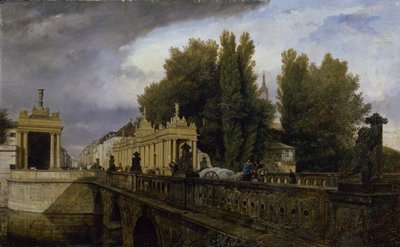 Il Konigsbrucke su Konigsstrasse, Berlino, 1835 da Johann Philipp Eduard Gartner